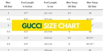 gucci socks size chart